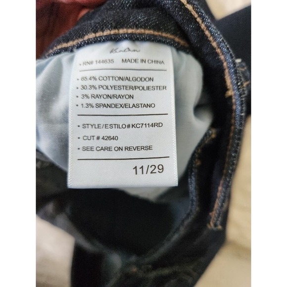 Kan Kan curvy birdie high rise skinny jeans dark wash sz 29 button fly stretch - Picture 6 of 9